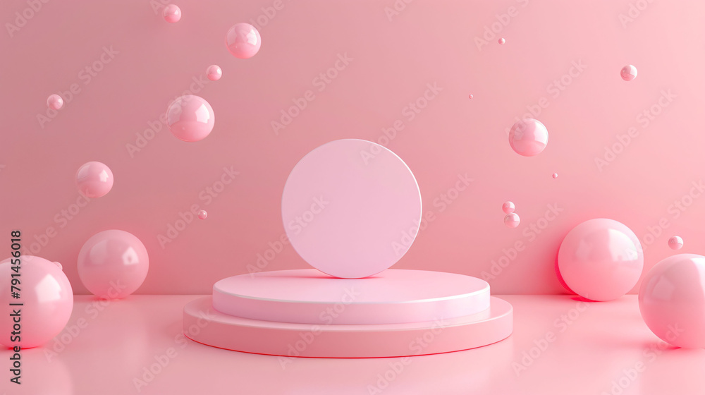 Luxurious 3D render of a charming podium for displaying products, centered with an inviting atmosphere. Luxurious 3D render of a charming podium for displaying products, centered with an inviting atmosphere.