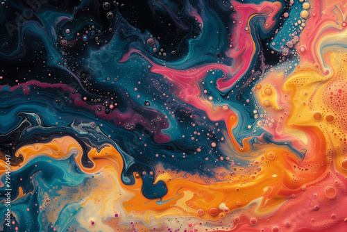 An organic abstract with bubbles and fluid dynamics
