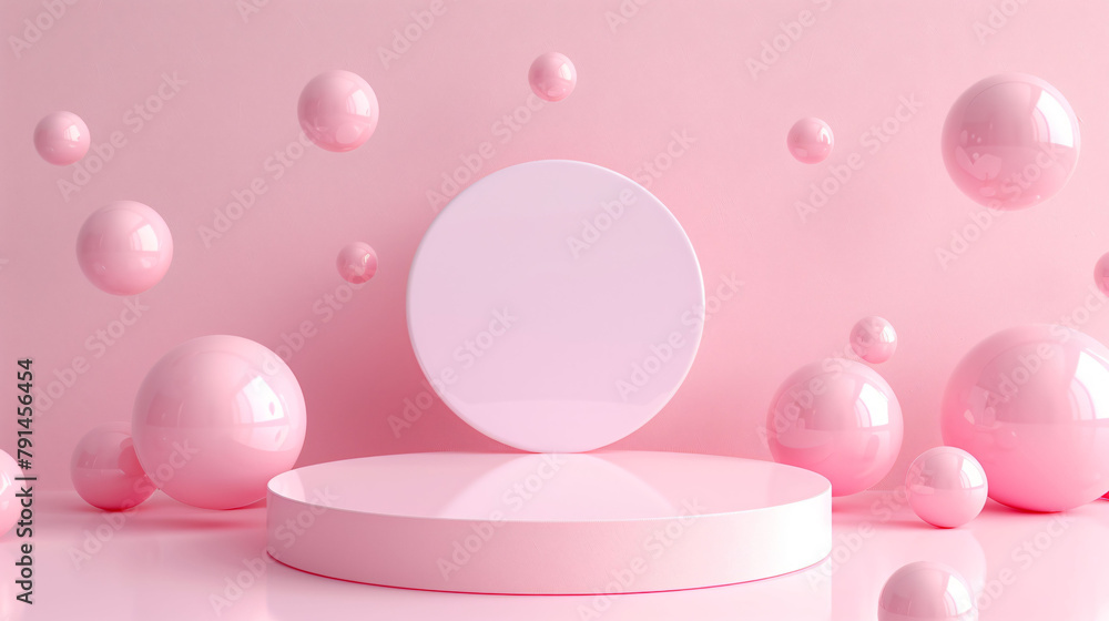 Luxurious 3D render of a charming podium for displaying products, centered with an inviting atmosphere. Luxurious 3D render of a charming podium for displaying products, centered with an inviting atmosphere.