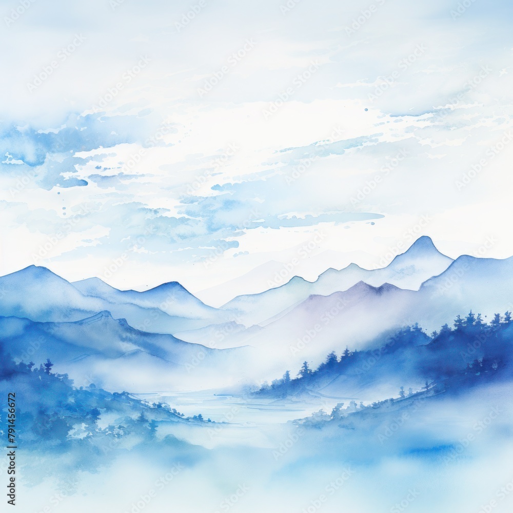 abstract watercolor with soft and fresh colors dominating the scene