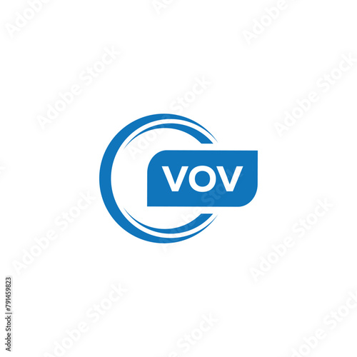 modern minimalist VOV letters logo design photo