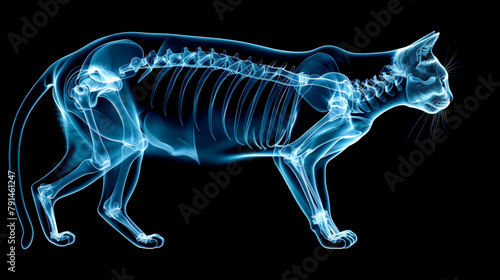 Feline Elegance Captured in Striking X-Ray Vision Illustration