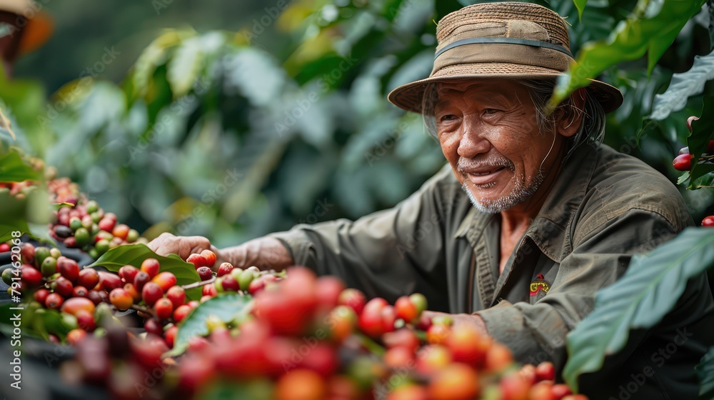 Visitor learning about the traditional methods of Indonesian coffee production. Visitor learning about the traditional methods of Indonesian coffee production.
