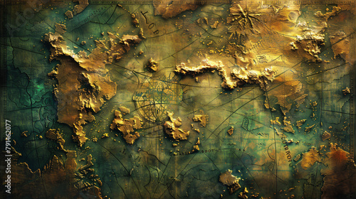 Fantasy background with ancient map