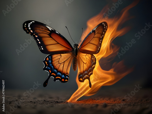 Butterfly on fire