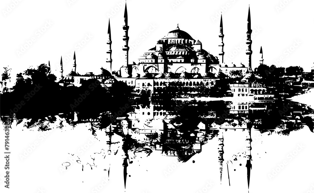Skyline of Istanbul Buildings, Minimalist Elegance