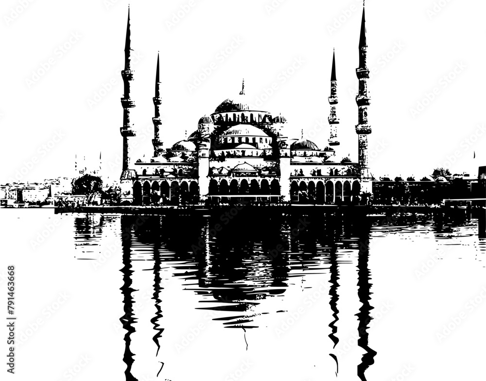 Naklejka premium Minimalistic Line Quality Design of Istanbul, Clean and Simple