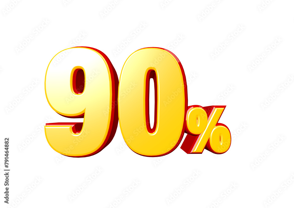 90% percent discount 3d text 90% percent discount 3d text