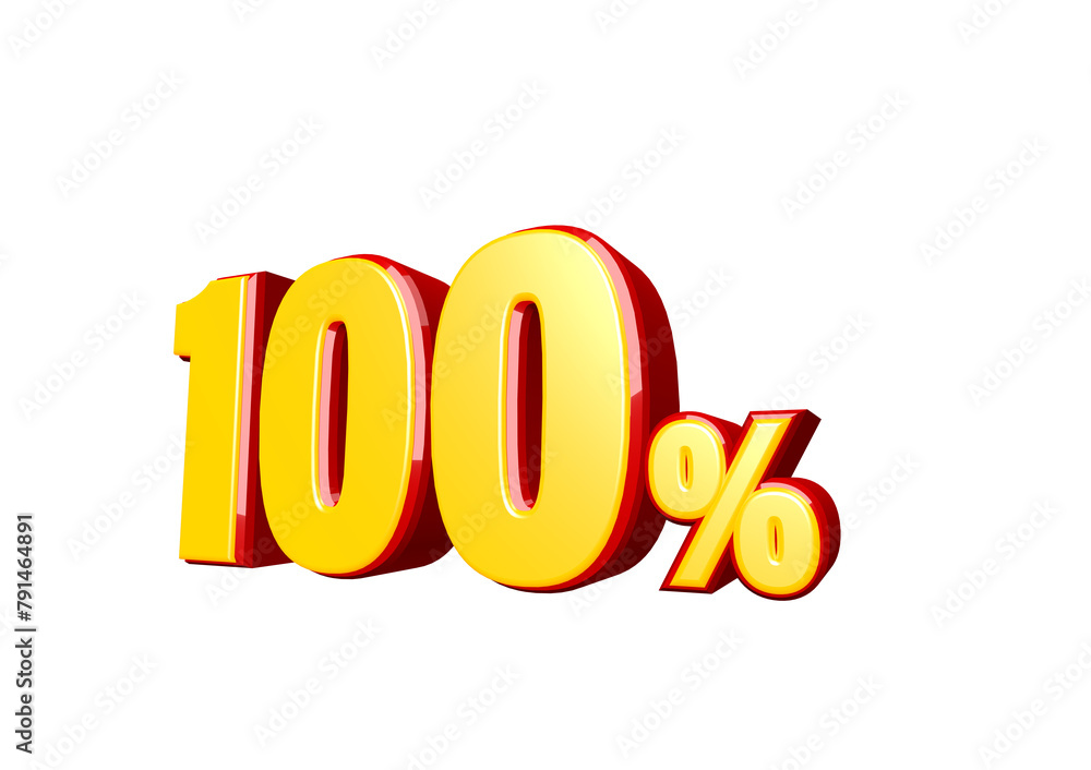 100% percent discount 3d text 100% percent discount 3d text