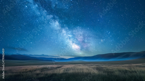 A beautiful night sky with a large milky way