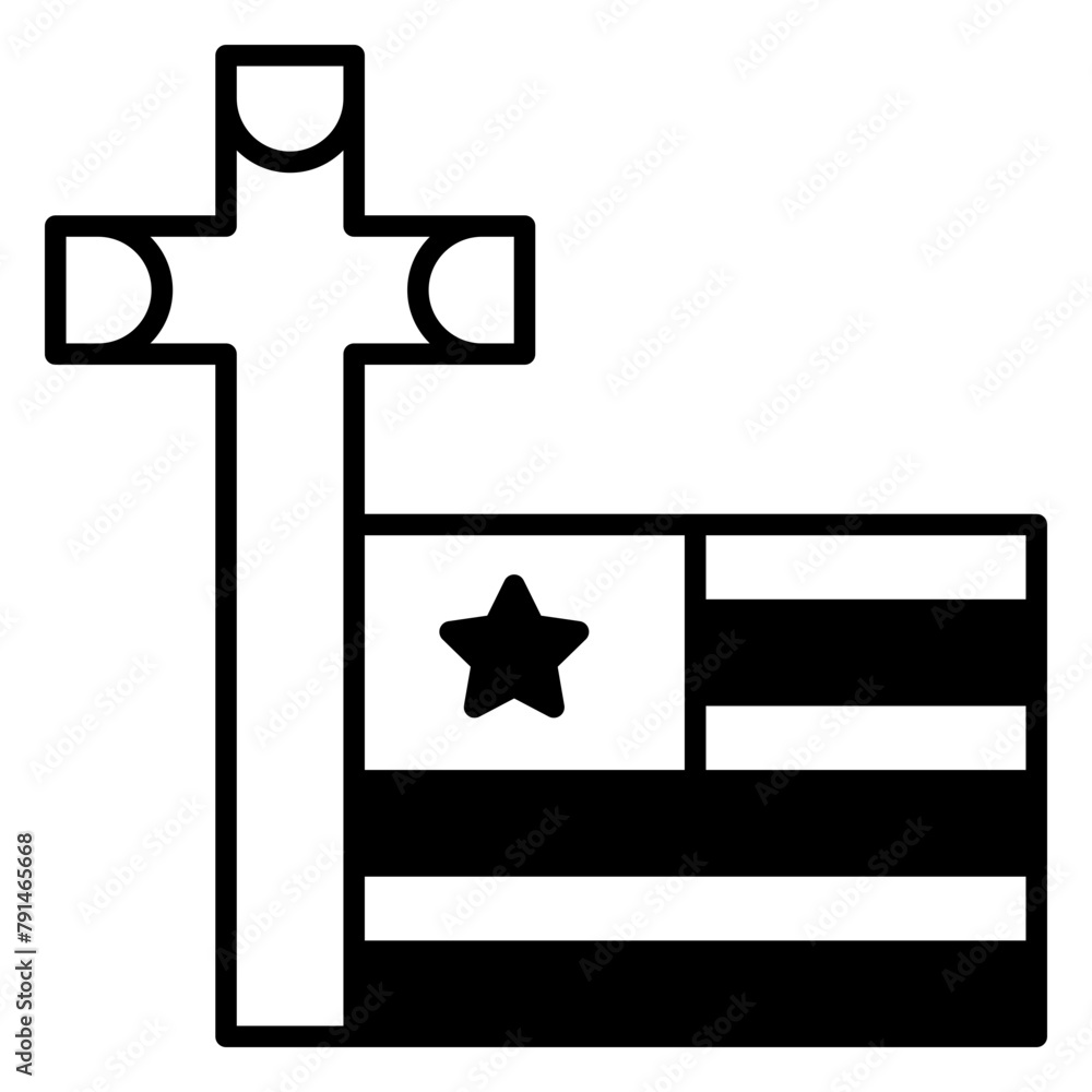 Fototapeta premium Catholic, christian, cross, flag, usa Icon