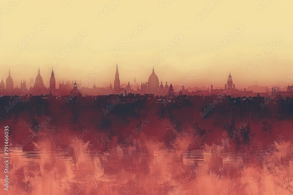 Naklejka premium abstract minimalism city illustration professional photography