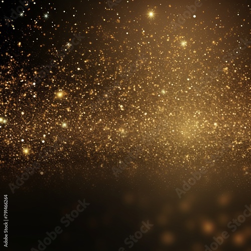 Gold glitter texture background with dark shadows, glowing stars, and subtle sparkles with copy space for photo text or product, blank empty copyspace 