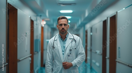 Wallpaper Mural A Doctor Standing in Hospital Corridor Torontodigital.ca