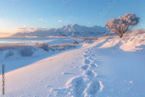 Fototapeta Naklejka Na Ścianę i Meble -  a desert scene across a dune professional photography