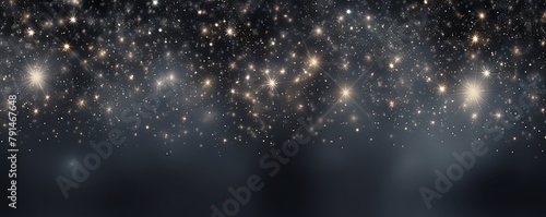 Gray glitter texture background with dark shadows, glowing stars, and subtle sparkles with copy space for photo text or product, blank empty copyspace 