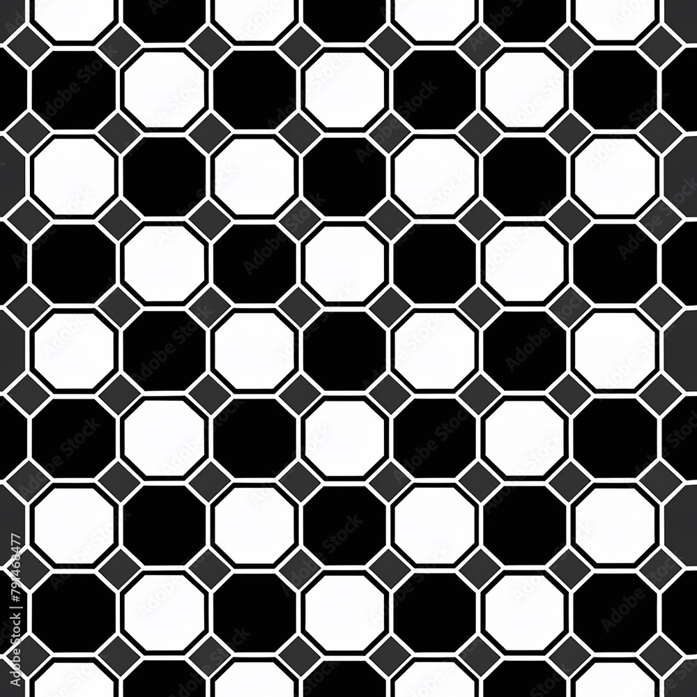 Monochromatic hexagon pattern in black and white Monochromatic hexagon pattern in black and white