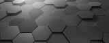 Gray background with hexagon pattern, 3D rendering illustration. Abstract gray wallpaper design for banner, poster or cover with copy space for photo text or product, blank empty copyspace. 