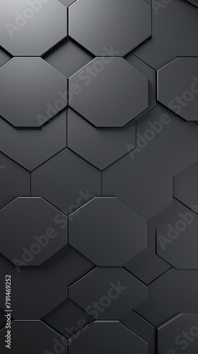 Gray background with hexagon pattern  3D rendering illustration. Abstract gray wallpaper design for banner  poster or cover with copy space for photo text or product  blank empty copyspace. 