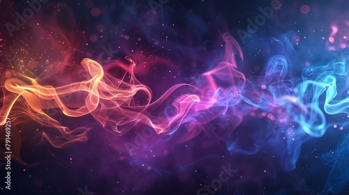 Flyer template in abstract colors with transparent smoke.