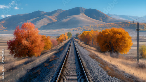 Trans-Siberian Tapestry: Autumn Foliage Paints the Tracks Gold