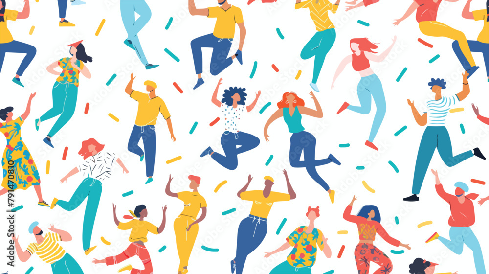 Happy energy people pattern. Seamless background 