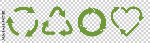 Recycling icon on transparent background photo