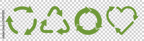 Recycling icon on transparent background