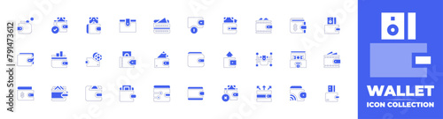 Wallet icon collection. Duotone style line stroke and bold. Vector illustration. Containing wallet, digital wallet, purse, cash, expenses. © Huticon