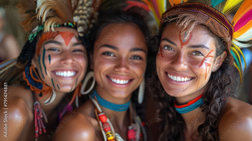 Visitors trying traditional Papua New Guinean mumu at a festival.