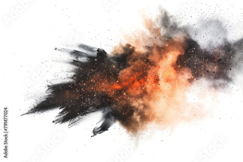 Spectacular space dust explosion on white background