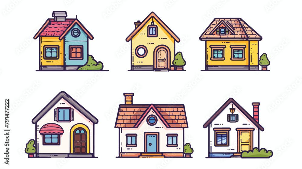 Home icon vector design flat Hand drawn style vector