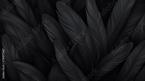 close up of texture - black feathers