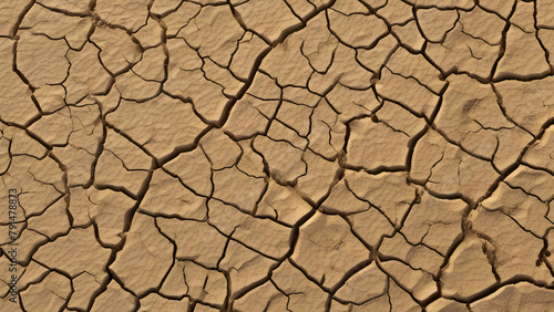 Desert Landscape: Cracked Earth Reveals the Power of Drought 