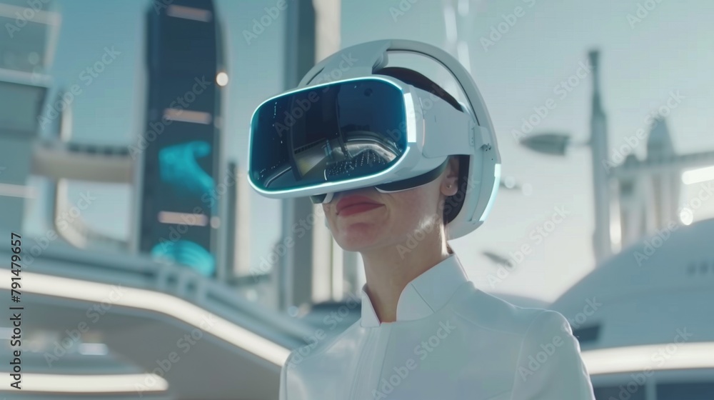 Virtual reality glasses with futuristic vision technology. VR goggles Virtual reality glasses with futuristic vision technology. VR goggles