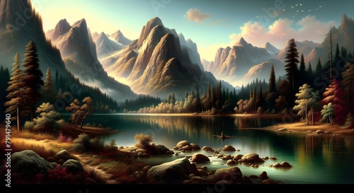mountains in front of a lake photo