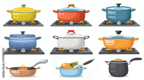 Cook pan pot saucepan with boiling stewing and frying