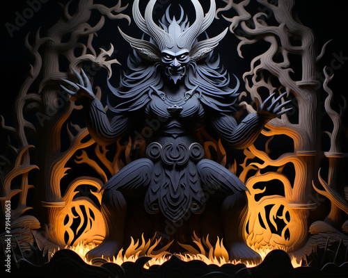 The demon king Hiranyakashipu who had gained a boon that he could not be killed by man or beast indoors or outdoors during the day or night thereby challenging the cosmic order