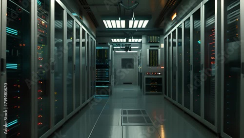 High-Density Server Room With Rows of Servers