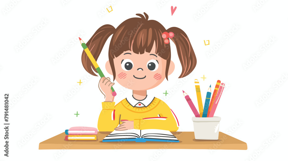 Illustration vector graphic of Cute Smart Girl Hand 