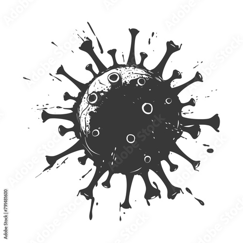 Silhouette virus black color only full body