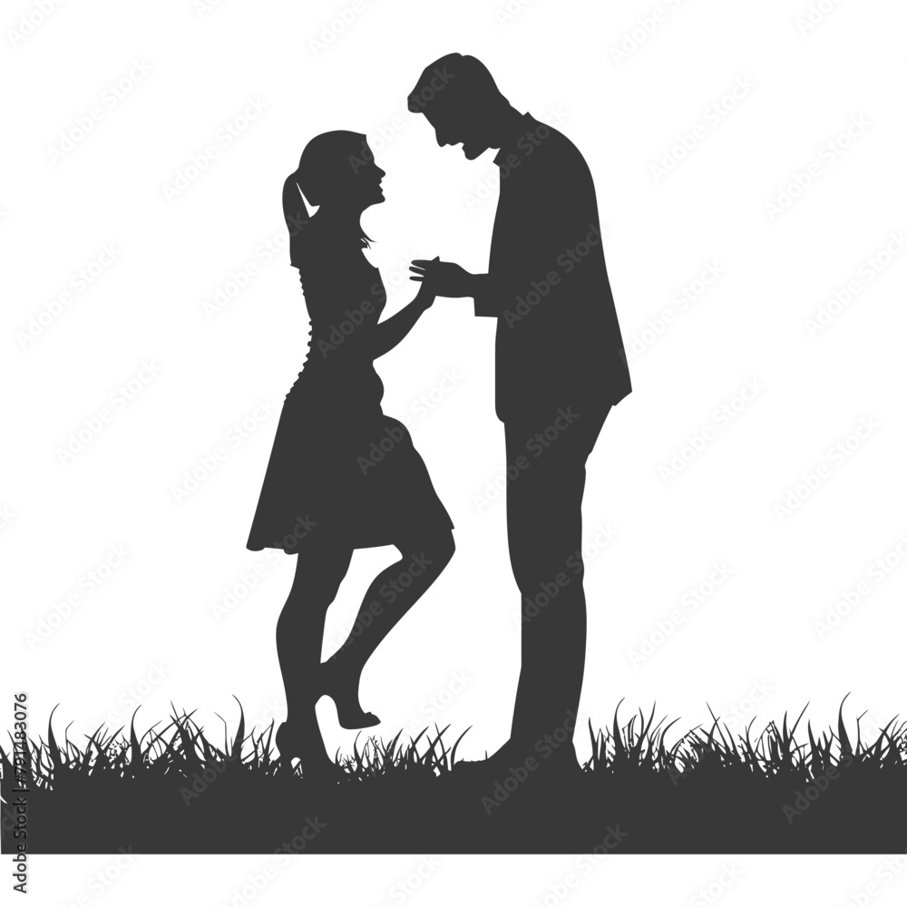 Silhouette wedding proposal by couple black color only Silhouette wedding proposal by couple black color only