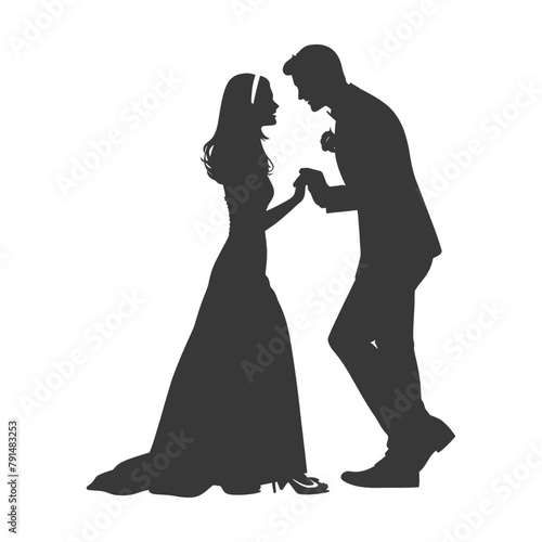 Wallpaper Mural Silhouette wedding proposal by couple black color only Torontodigital.ca