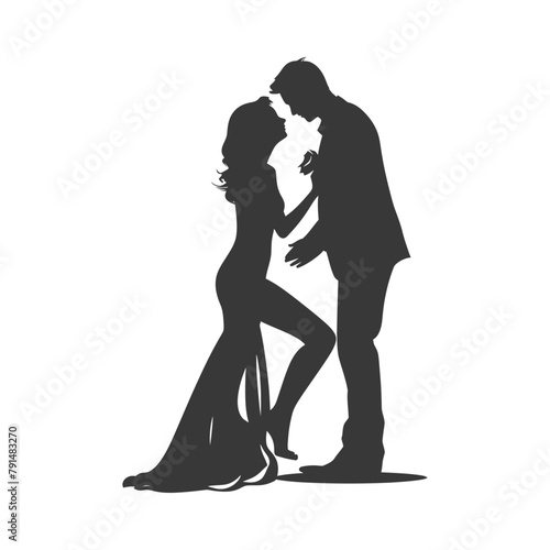 Wallpaper Mural Silhouette wedding proposal by couple black color only Torontodigital.ca