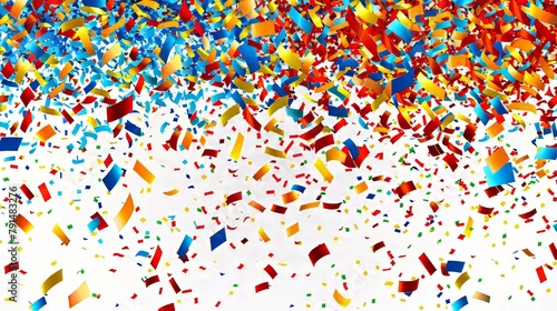 The 3D confetti party set is a photorealistic modern illustration. The perfect backdrop for party illustrations, celebrations, gifts, invitations, etc.