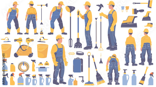 Janitor creation set or constructor kit. Bundle