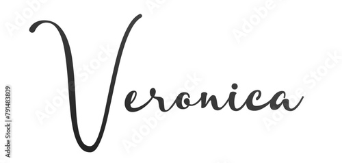 Veronica - black color - name written - ideal for websites, presentations, greetings, banners, cards, t-shirt, sweatshirt, prints, cricut, silhouette, sublimation, tag