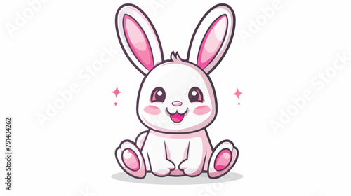 Kawaii avatar sweet rabbit icon. Element of kawaii 