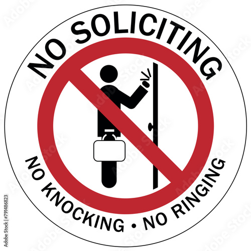 Do not knock the door warning sign