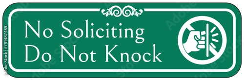 Do not knock the door warning sign